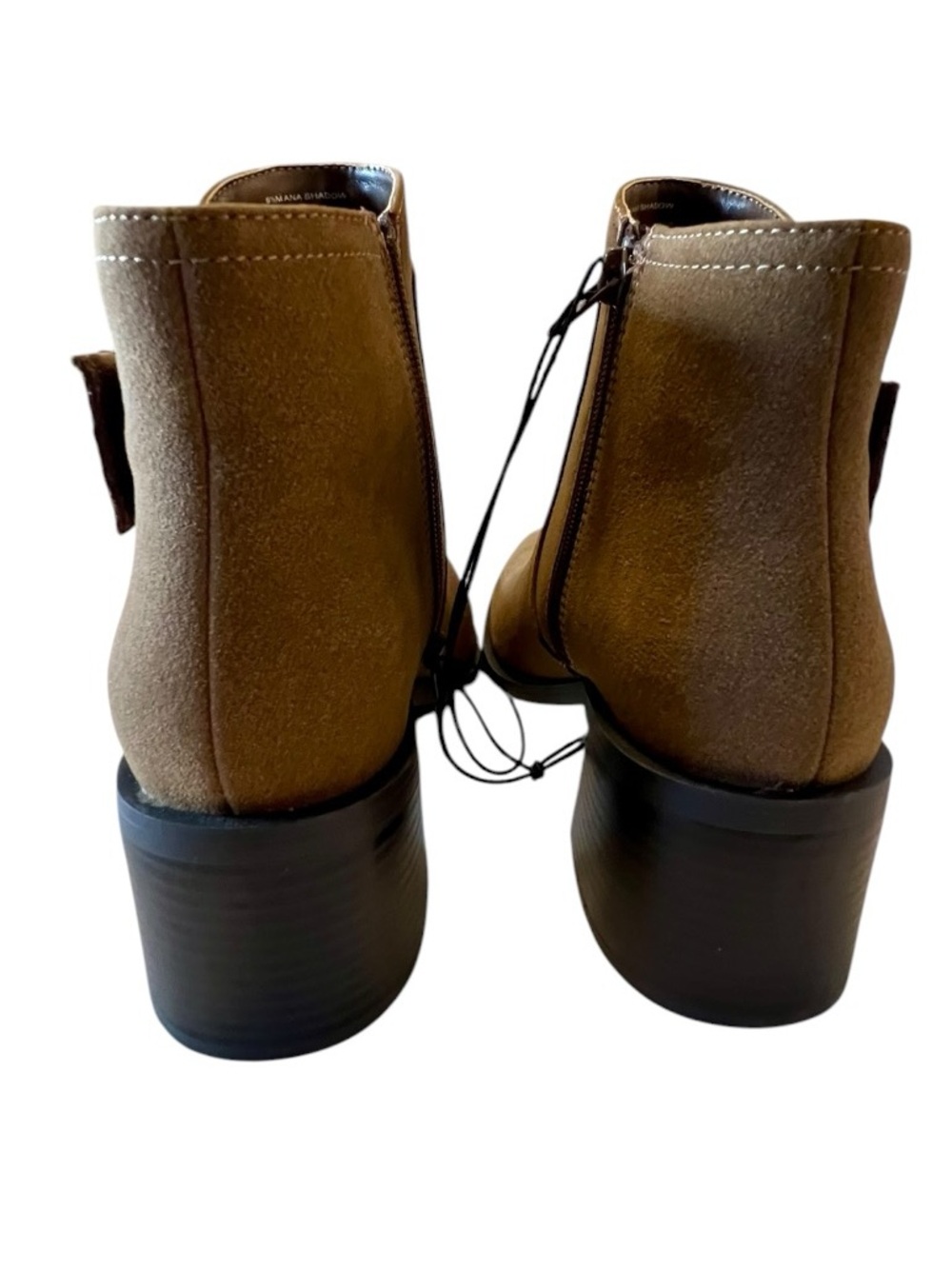 Women's Tan Suede Lace-Up Ankle Booties - Picture 5 of 7